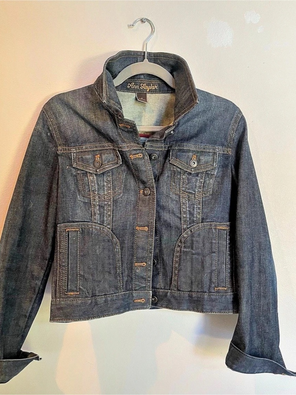 Ann Taylor Denim Jean Jacket in Blue Size Small Like New